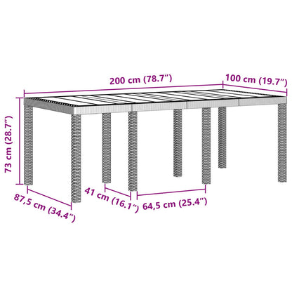 Garden Dining Set 9 pcs Brown Polypropylene