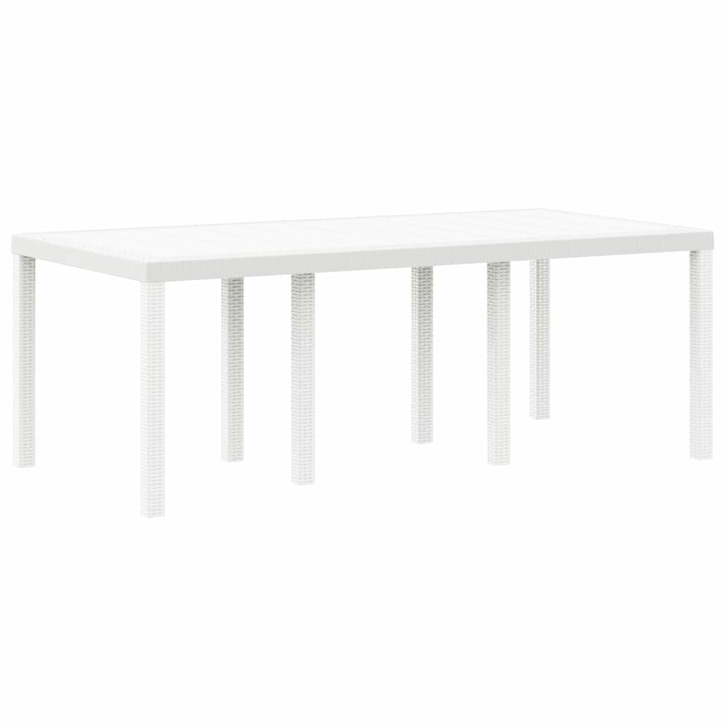 Garden Dining Set 9 pcs White Polypropylene