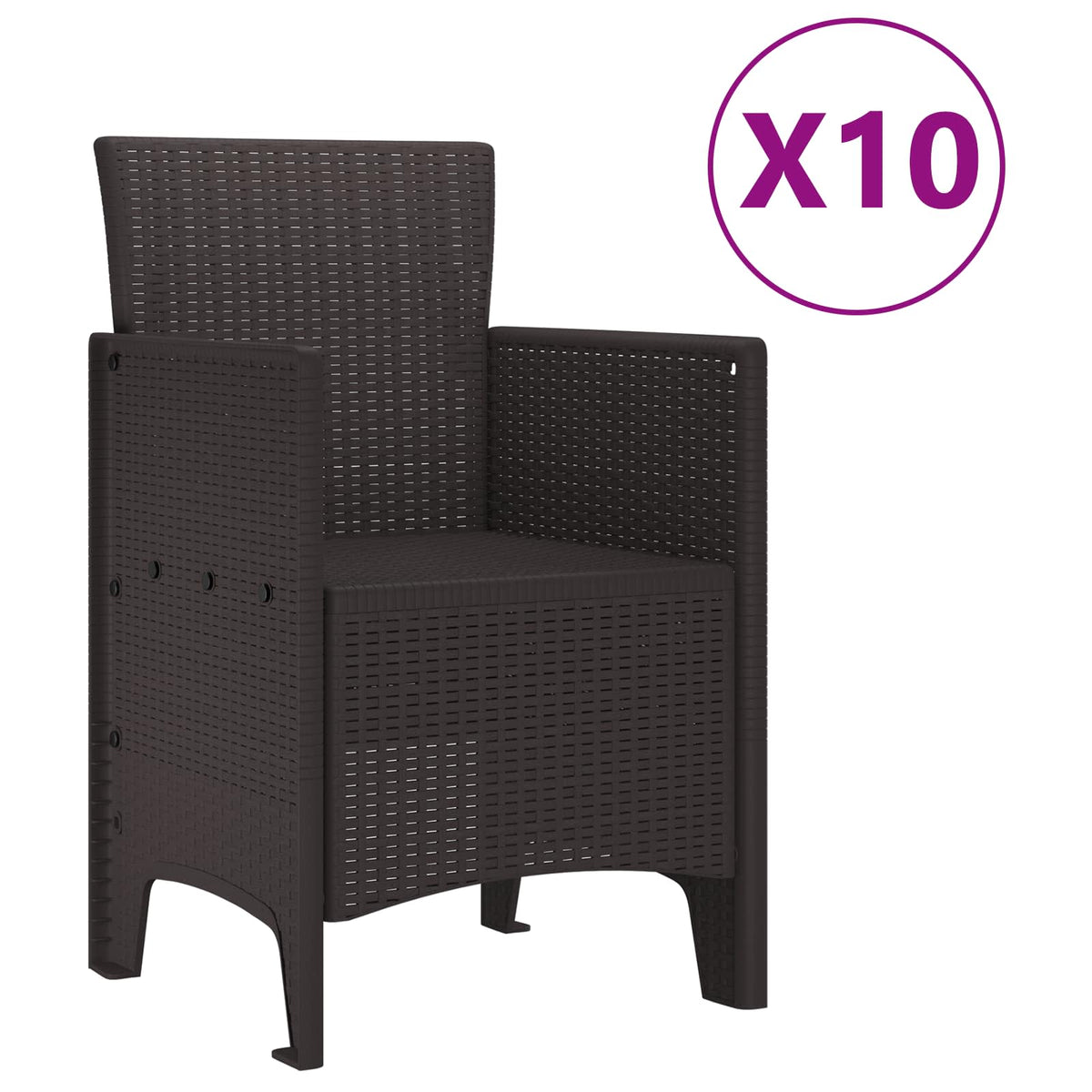 Garden Dining Set 11 pcs Brown Polypropylene