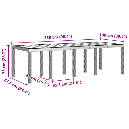 Garden Dining Set 11 pcs Brown Polypropylene