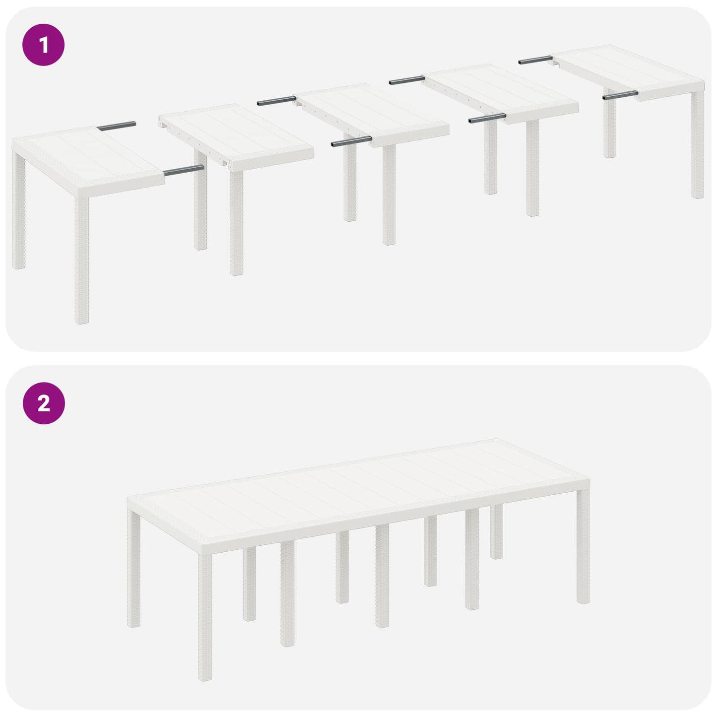 Garden Dining Set 11 pcs White Polypropylene