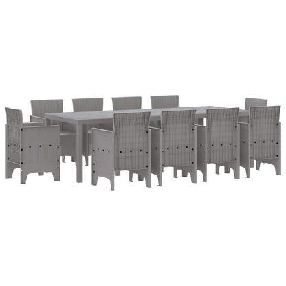 Garden Dining Set 11 pcs Light Grey Polypropylene