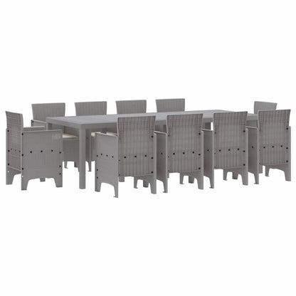 Garden Dining Set 11 pcs Light Grey Polypropylene