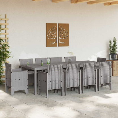 Garden Dining Set 11 pcs Light Grey Polypropylene