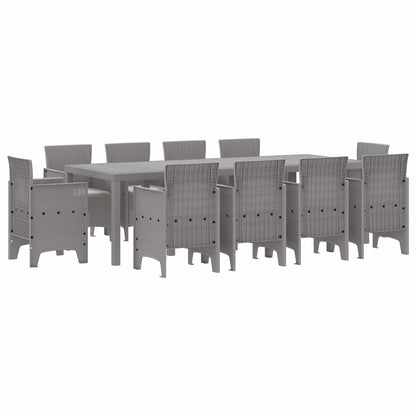 Garden Dining Set 11 pcs Light Grey Polypropylene