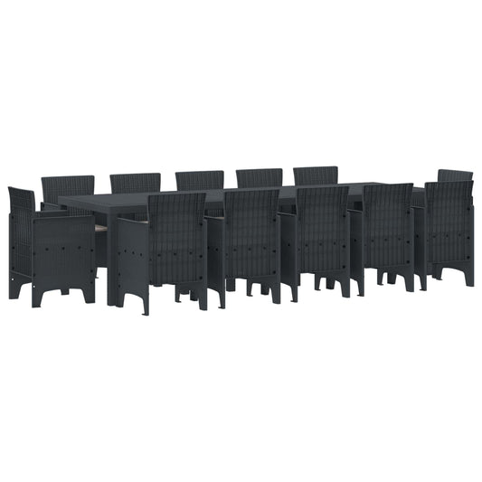Garden Dining Set 13 pcs Anthracite Synthetic rattan