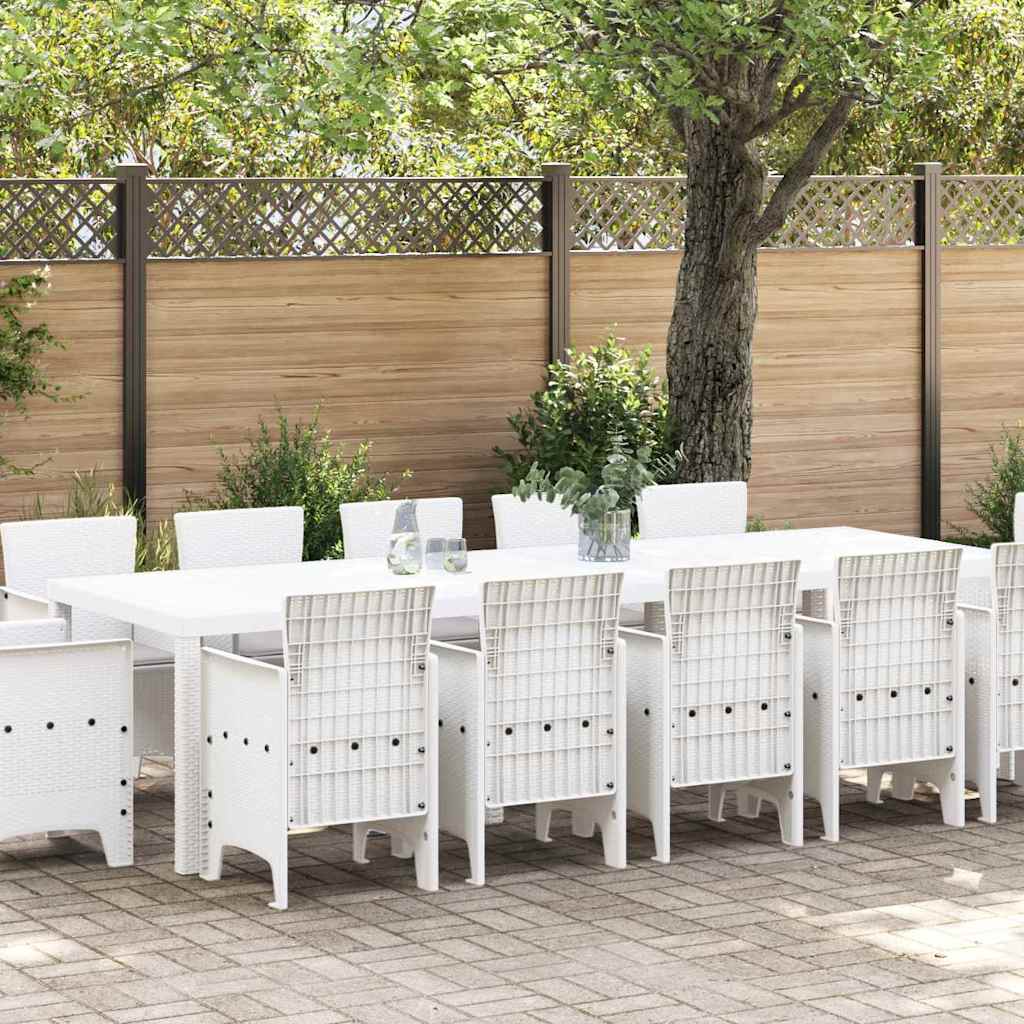 Garden Dining Set 13 pcs White and Light grey