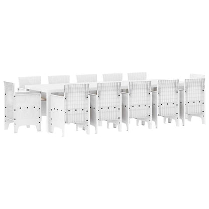 Garden Dining Set 13 pcs White and Light grey