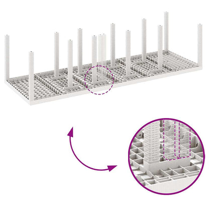 Garden Dining Set with Cushion 13 pcs White and Light grey