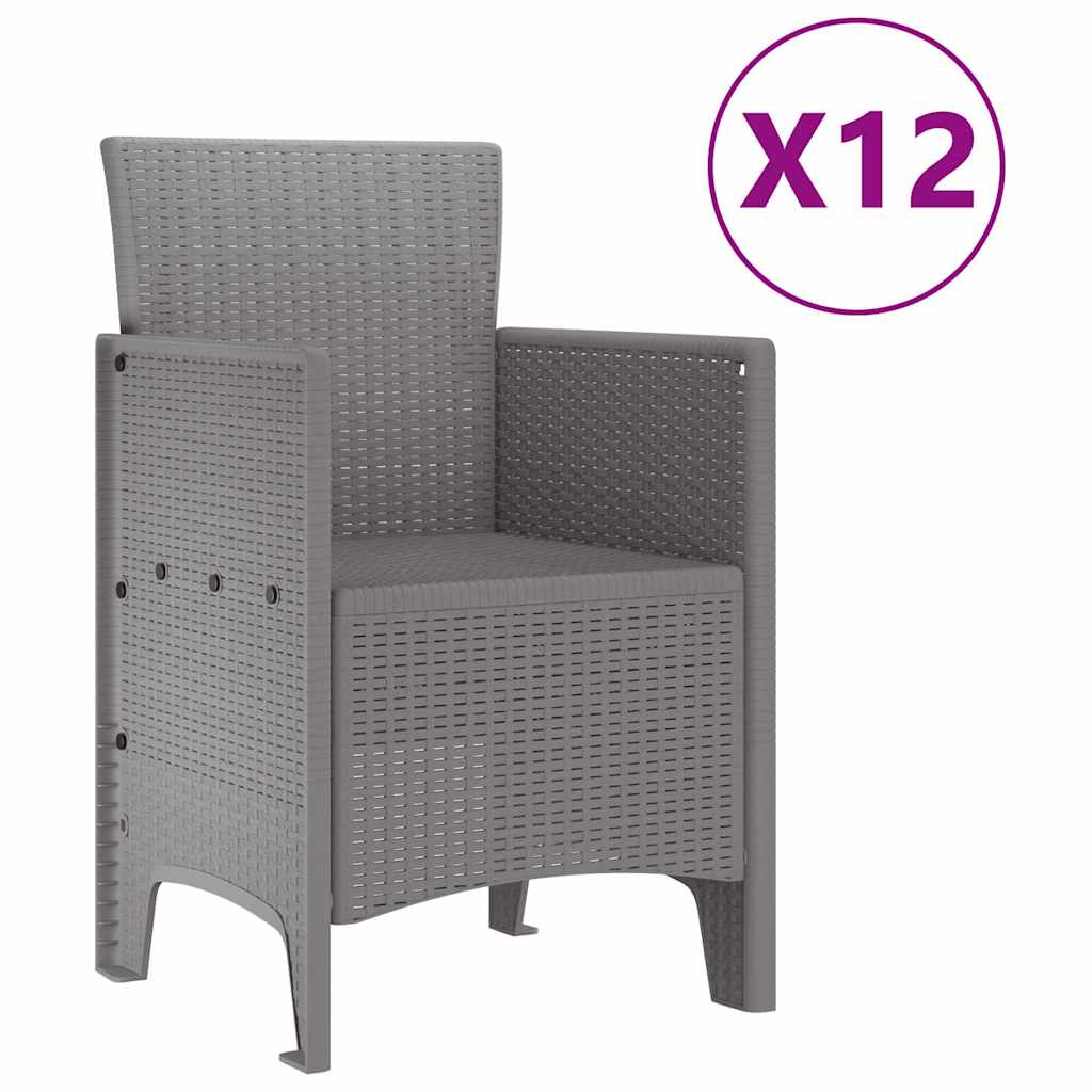 Garden Dining Set 13 pcs Light Grey Poly rattan