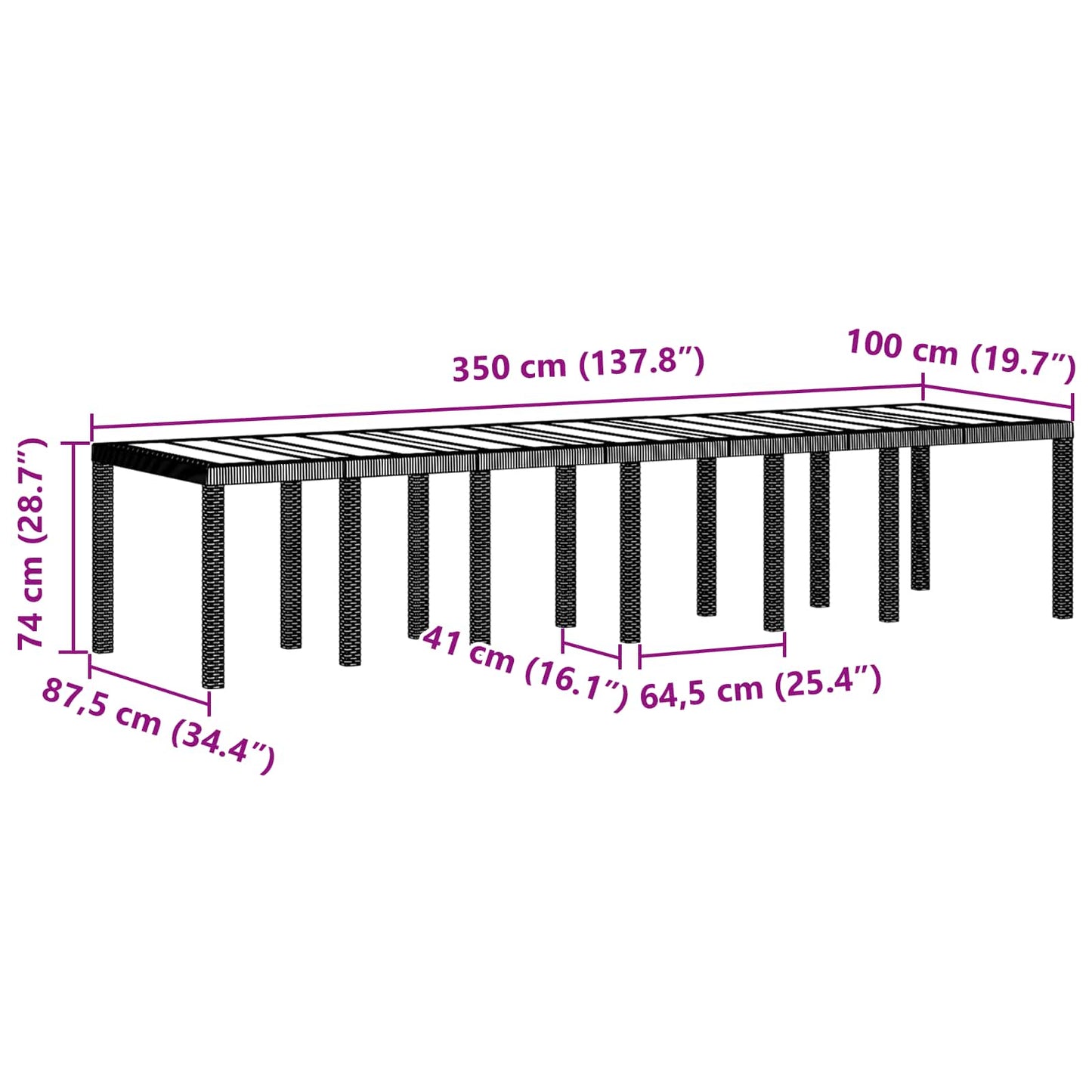 Garden Dining Set 15 pcs Anthracite Polt rattan