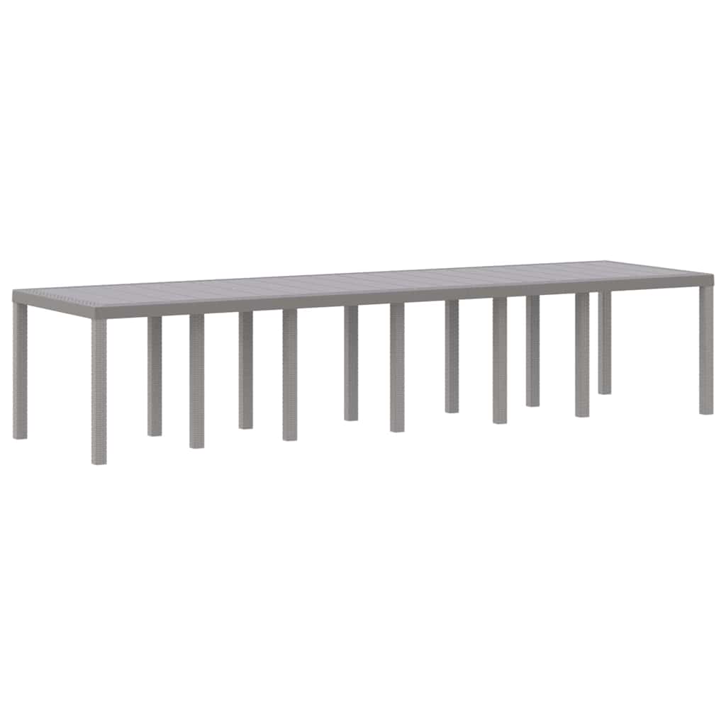 Garden Dining Set 15 pcs Light Grey Polt rattan