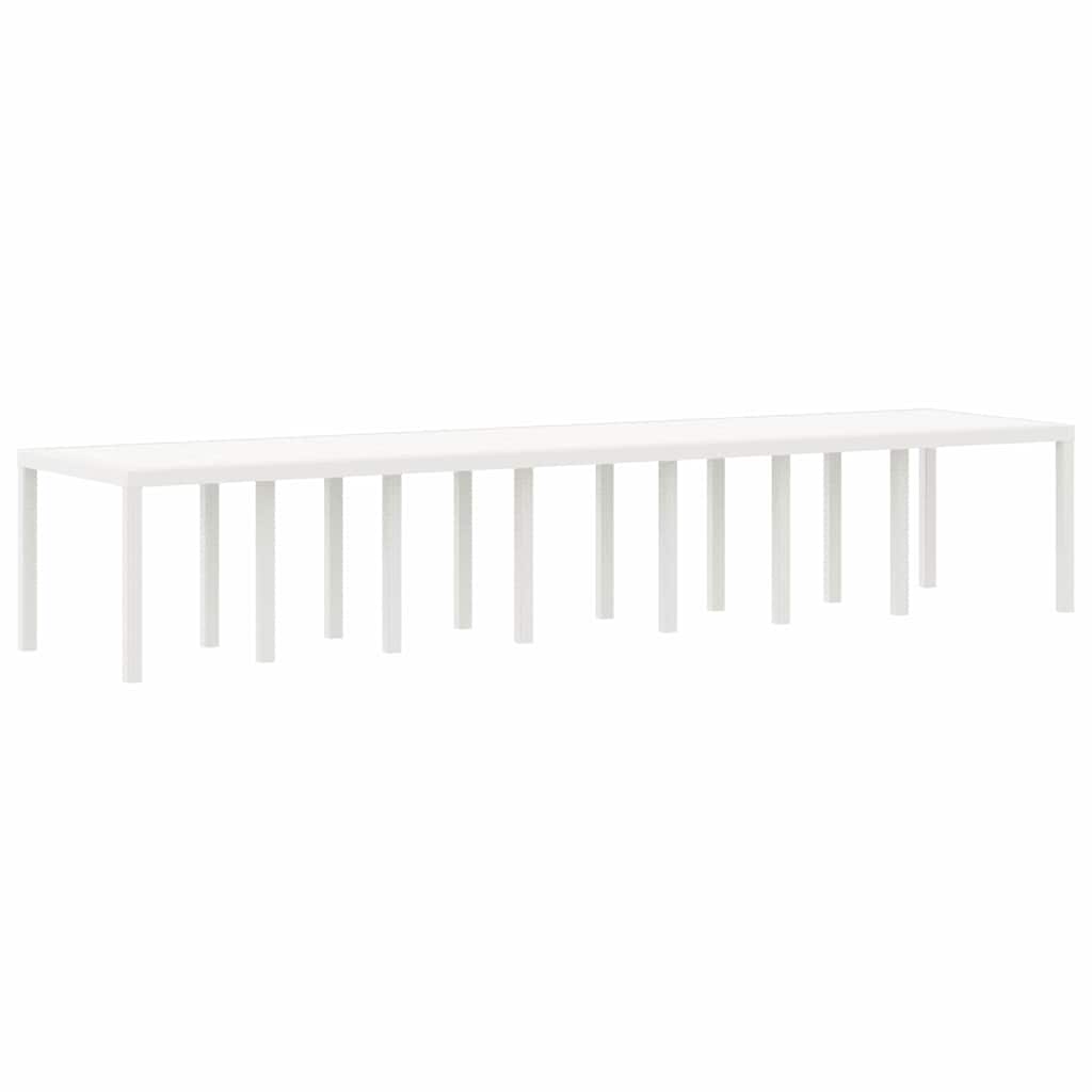 Garden Dining Set with Cushions 17 pcs White PP