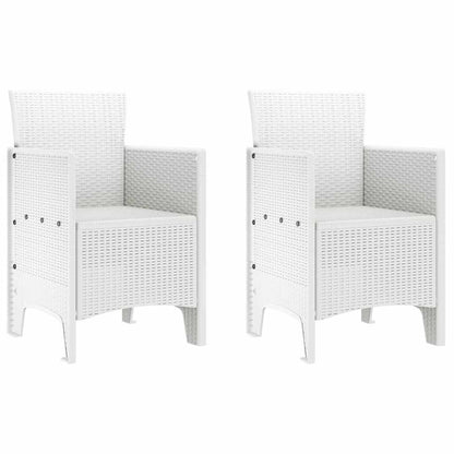 Garden Dining Set 3 pcs White Polypropylene