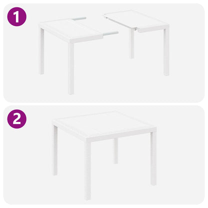 Garden Dining Set 3 pcs White Polypropylene