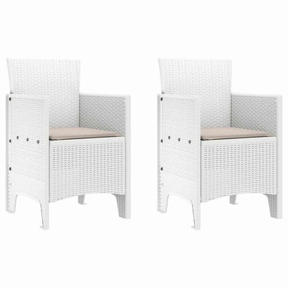 Garden Dining Set 3 pcs White Polypropylene