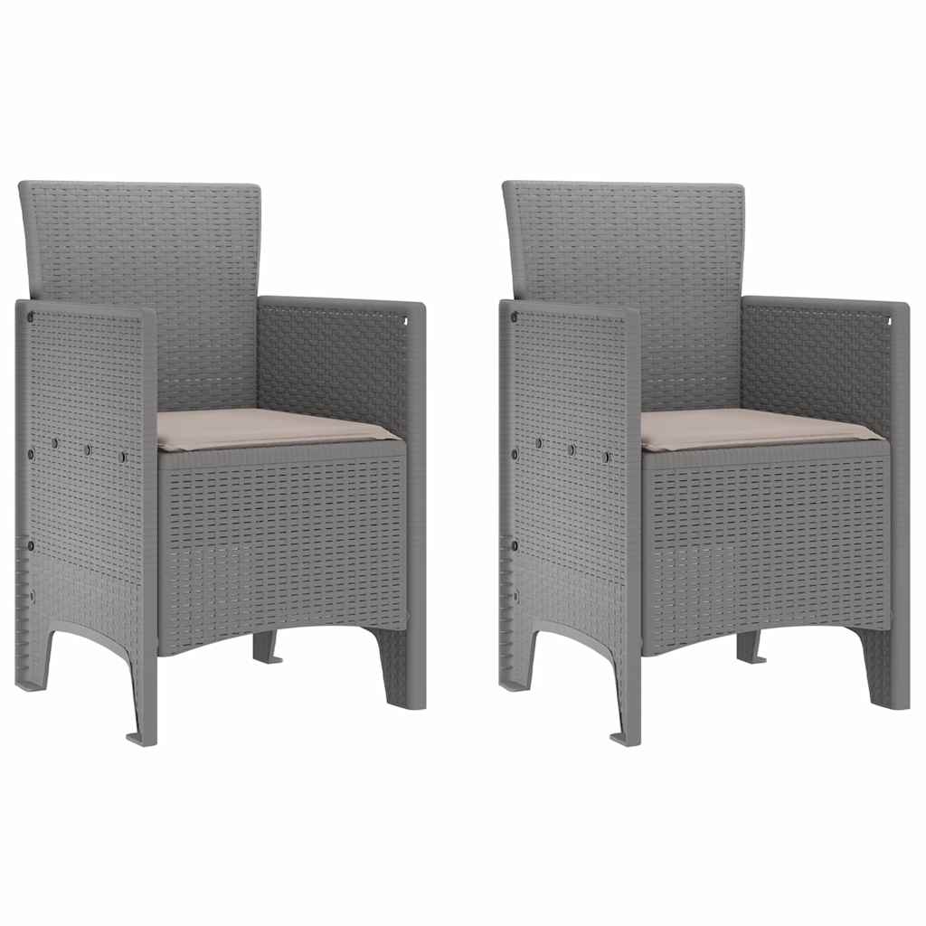 Garden Dining Set 3 pcs Light Grey Polypropylene