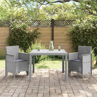 Garden Dining Set 3 pcs Light Grey Polypropylene