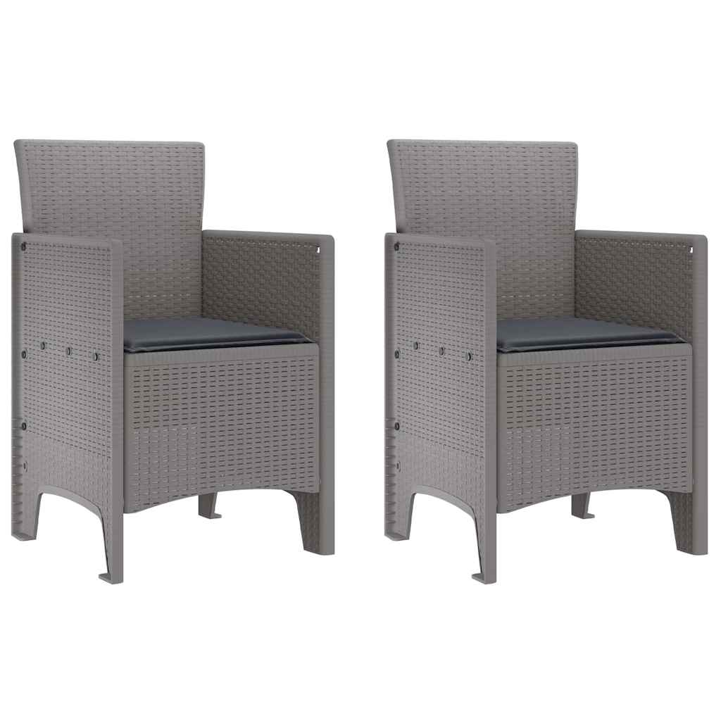 Garden Dining Set 3 pcs Light Grey Polypropylene