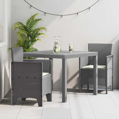Garden Dining Set 3 pcs Light Grey Polypropylene