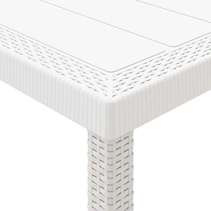 Garden Dining Set 5 pcs White Polt rattan