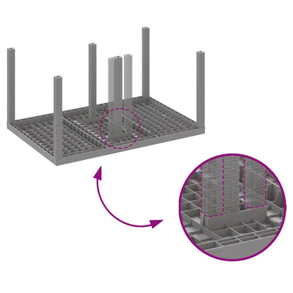 Garden Dining Set 5 pcs Light Grey Polt rattan