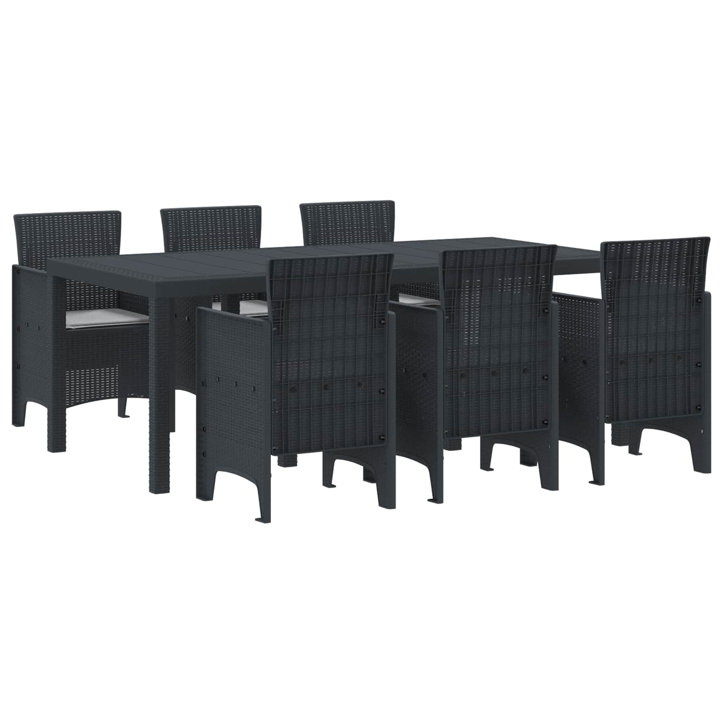 Garden Dining Set 7 pcs Anthracite Polypropylene