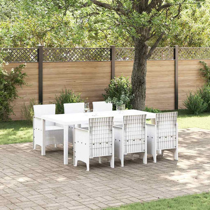 Garden Dining Set 7 pcs White Polypropylene