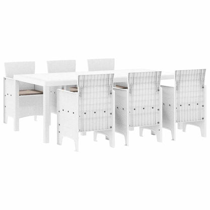 Garden Dining Set 7 pcs White Polypropylene
