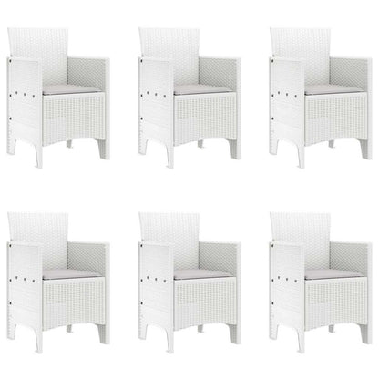 Garden Dining Set 7 pcs White Polypropylene
