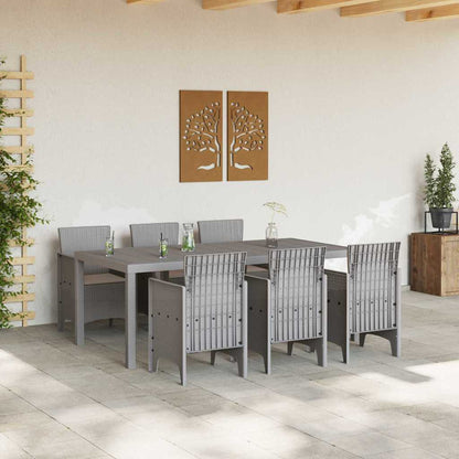 Garden Dining Set 7 pcs Light Grey Polypropylene