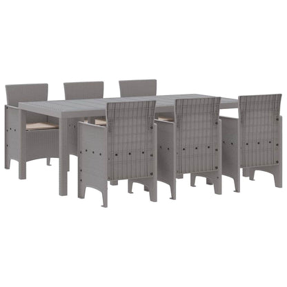 Garden Dining Set 7 pcs Light Grey Polypropylene