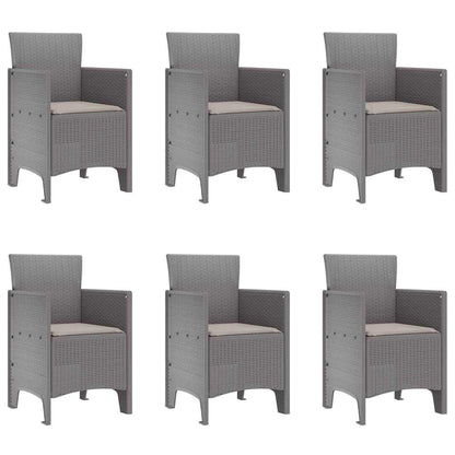 Garden Dining Set 7 pcs Light Grey Polypropylene