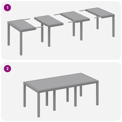 Garden Dining Set 7 pcs Light Grey Polypropylene