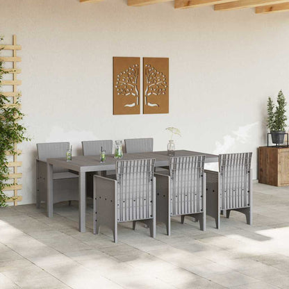 Garden Dining Set 7 pcs Light Grey Polypropylene