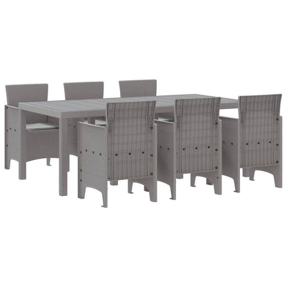 Garden Dining Set 7 pcs Light Grey Polypropylene