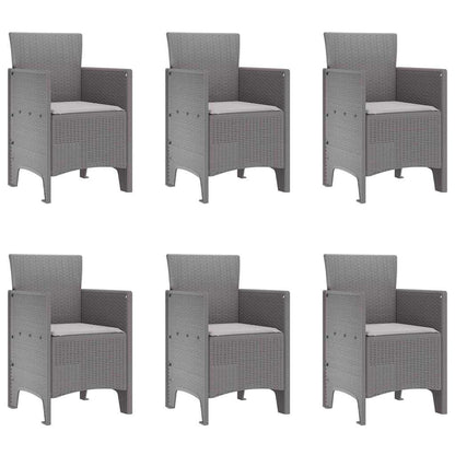 Garden Dining Set 7 pcs Light Grey Polypropylene