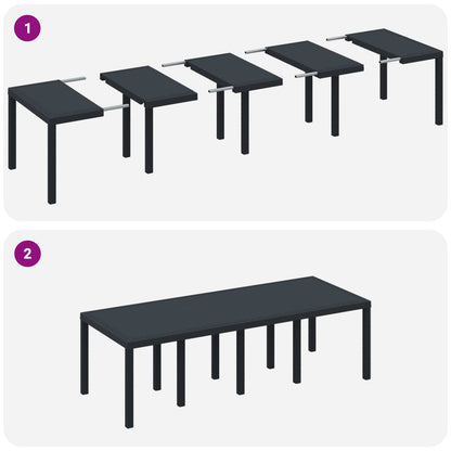 Garden Dining Set 9 pcs Anthracite Polypropylene
