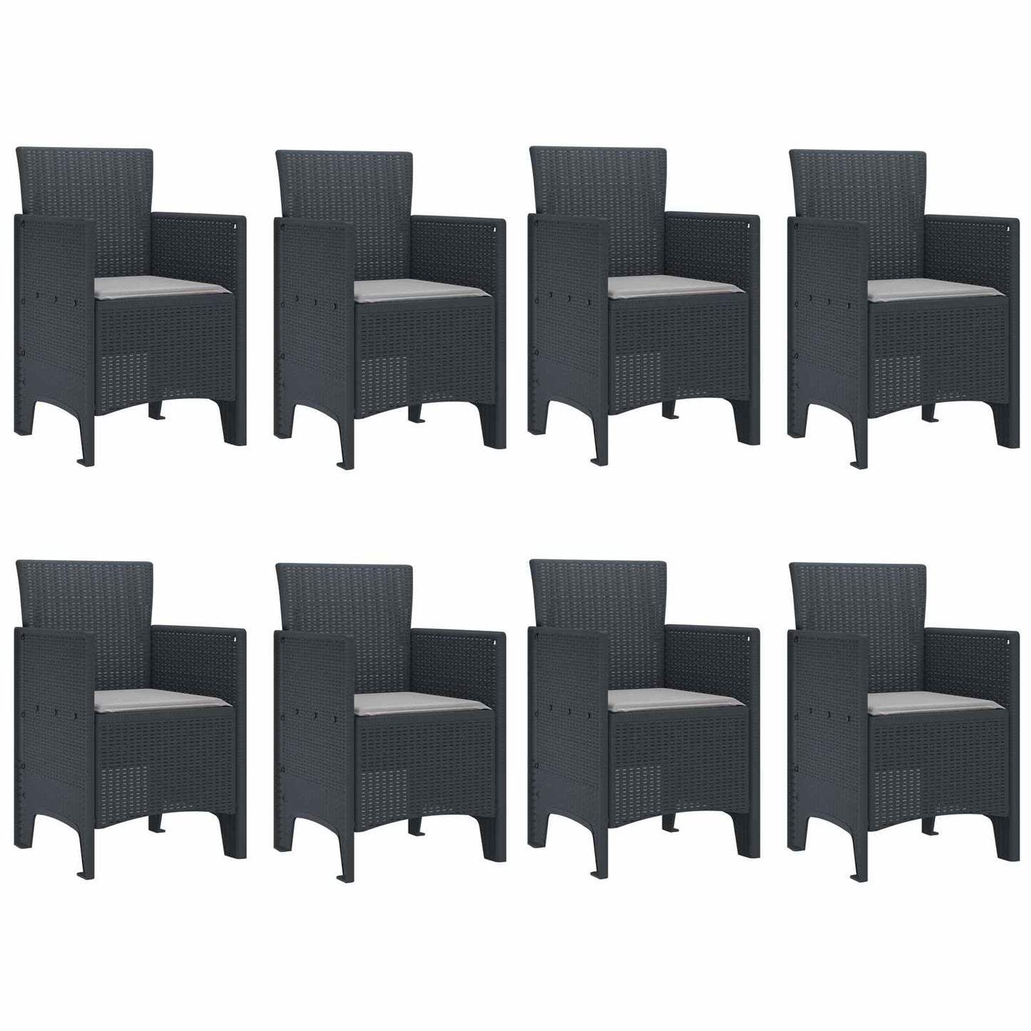 Garden Dining Set 9 pcs Anthracite Polypropylene