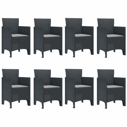 Garden Dining Set 9 pcs Anthracite Polypropylene