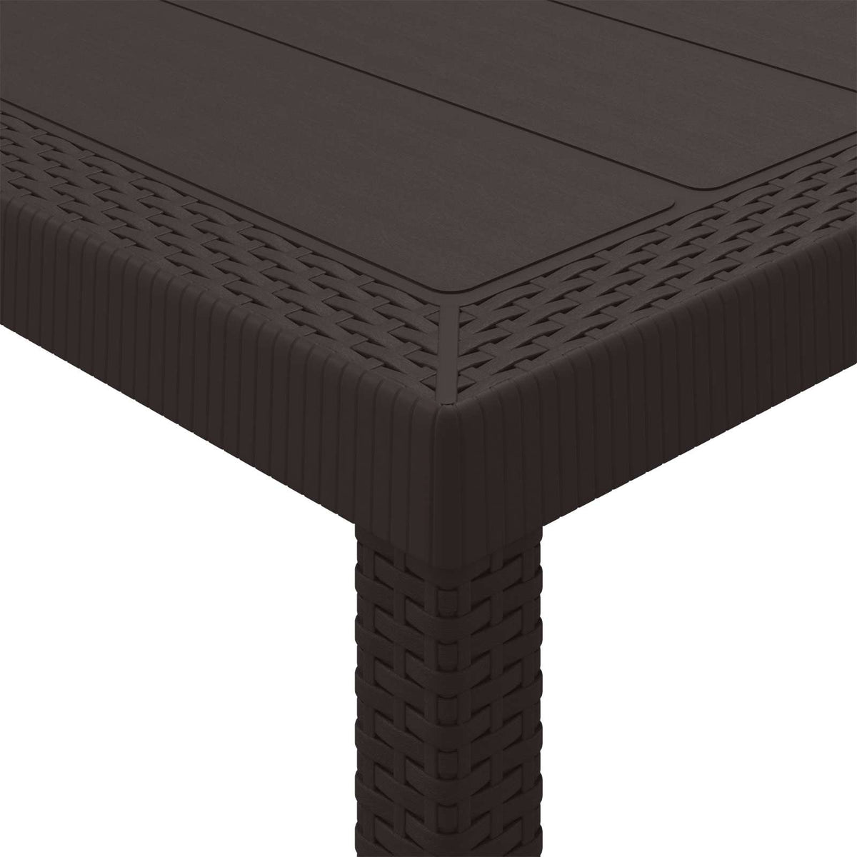 Garden Dining Set 9 pcs Brown Polypropylene