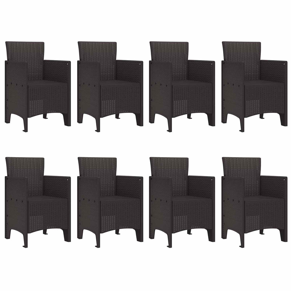 Garden Dining Set 9 pcs Brown Polypropylene