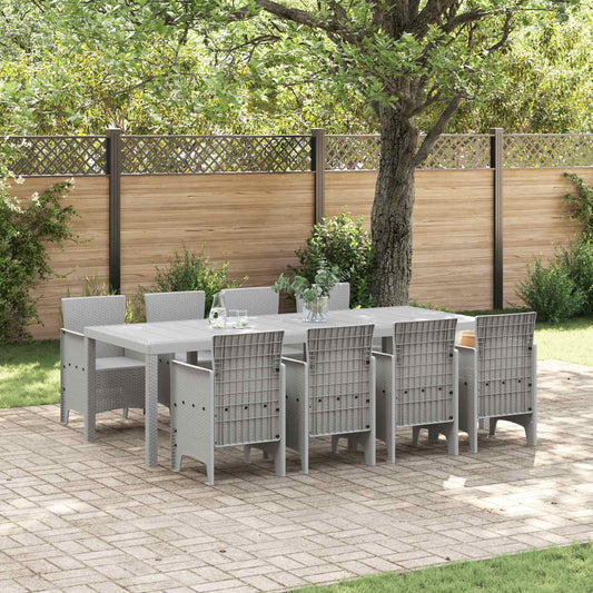 Garden Dining Set 9 pcs White Polypropylene