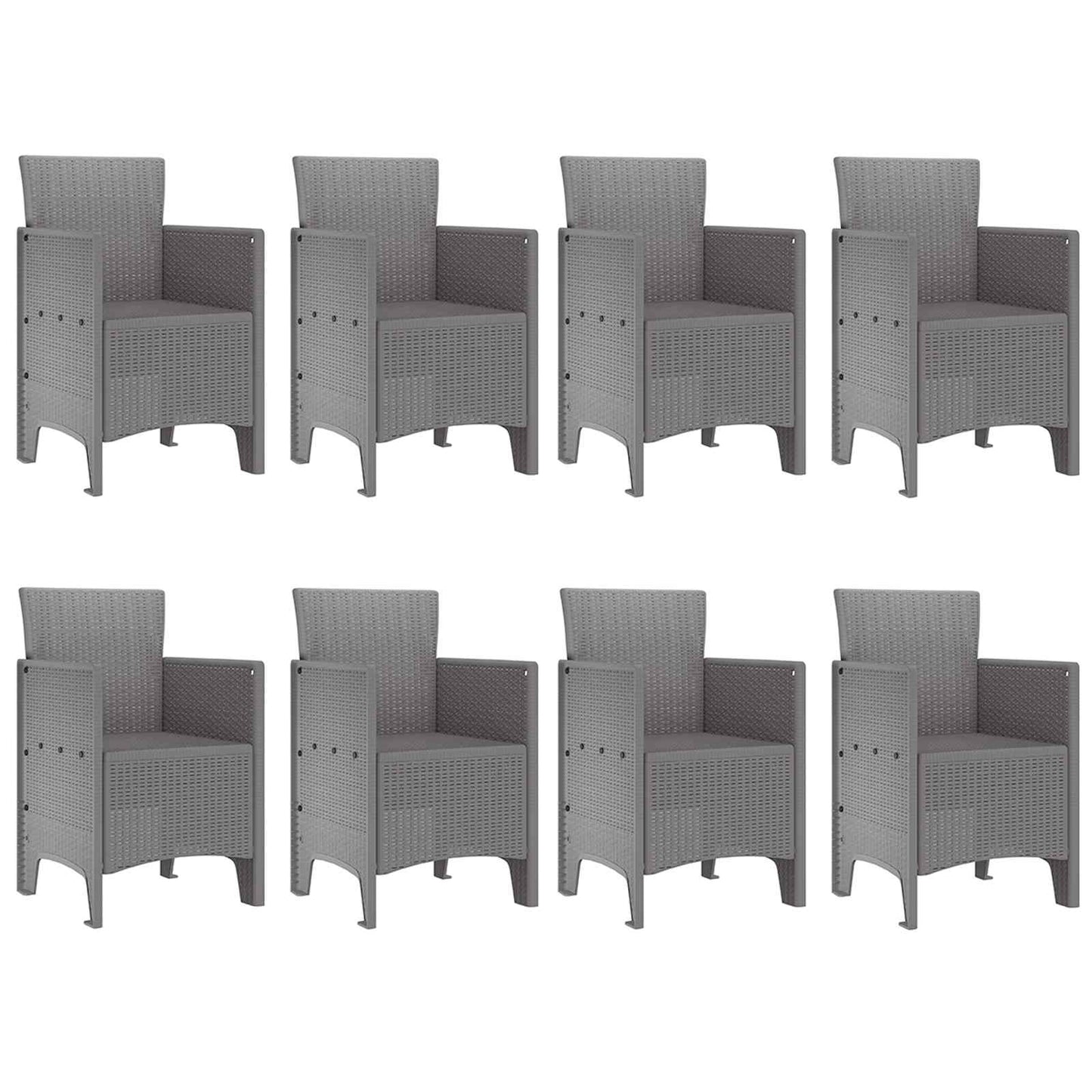 Garden Dining Set 9 pcs White Polypropylene
