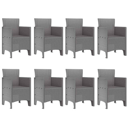 Garden Dining Set 9 pcs White Polypropylene