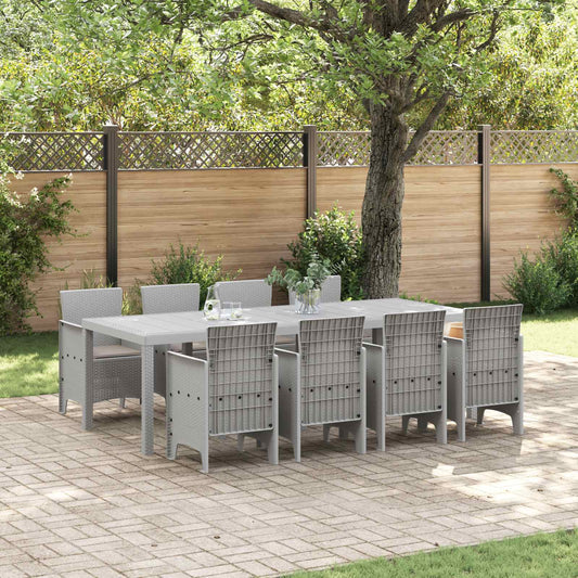 Garden Dining Set 9 pcs White Polypropylene