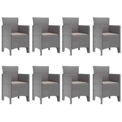 Garden Dining Set 9 pcs White Polypropylene