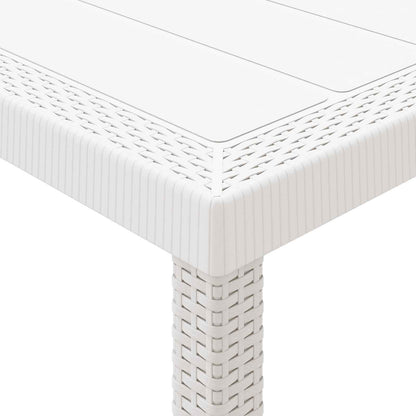 Garden Dining Set 9 pcs White Polypropylene