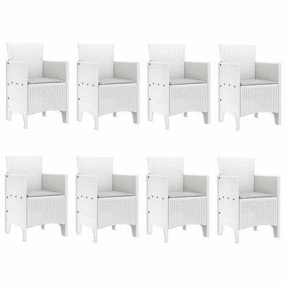 Garden Dining Set 9 pcs White Polypropylene