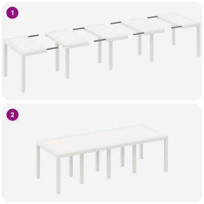 Garden Dining Set 9 pcs White Polypropylene